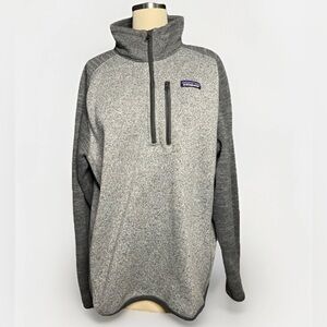 Patagonia Men's Gray 1/4 Zip Jacket with Zipped Pockets Size L Outdoor